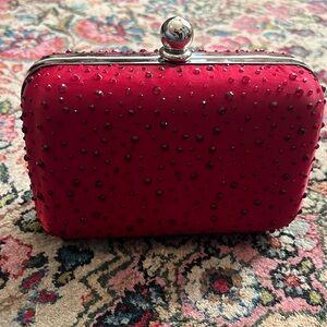 White House Black Markey Red Rhinestone Clutch
